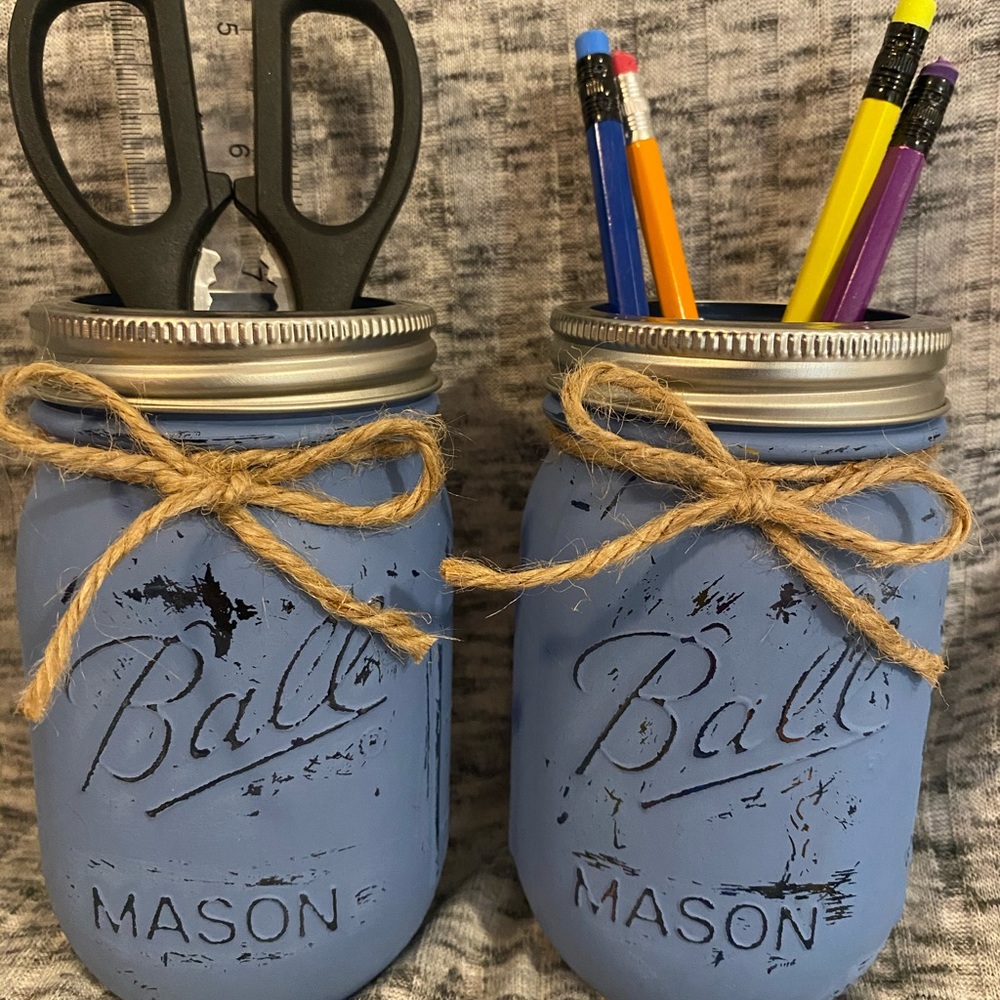 Rustic Distressed Mason Jar Set - Picture 4 of 4